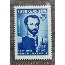 ARGENTINA 1941 GJ 854b ESTAMPILLA NUEVA MINT CON VARIEDAD CATALOGADA HILOS DE TELEGRAFO U$ 15